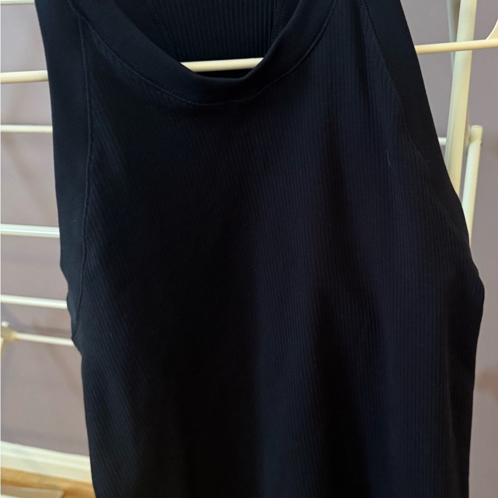 Athleta Black Ribbed Tank Top